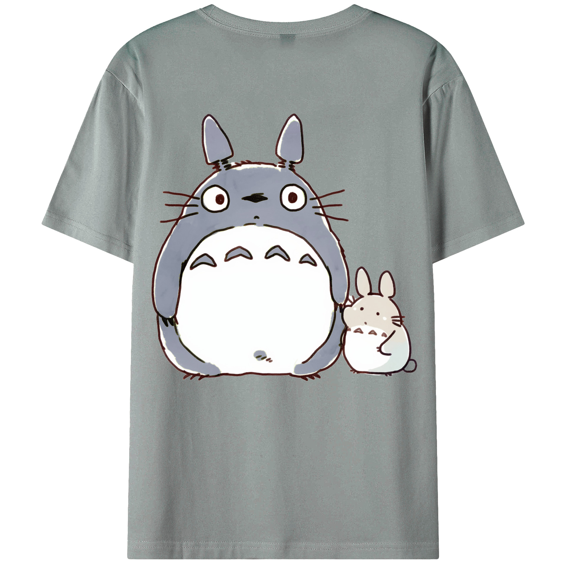 （画像用） となりのトトロ 草壁メイ 草壁サツキ My Neighbor Totoro Satsuki Kusakabe Mei Kusakabe 綿100％ メンズ半袖Tシャツ（バックプリント） 通気性